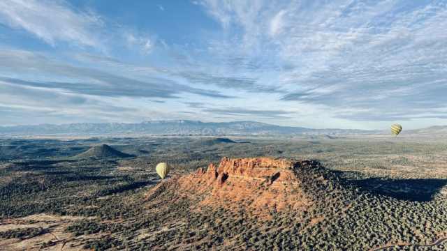 Hot Air Balloons Over Sedona Valley